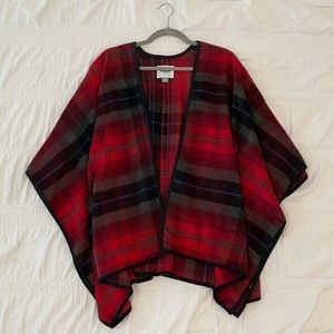 Red/Plaid Poncho - One Size Fits All